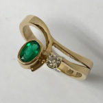 Yellow gold emerald ring