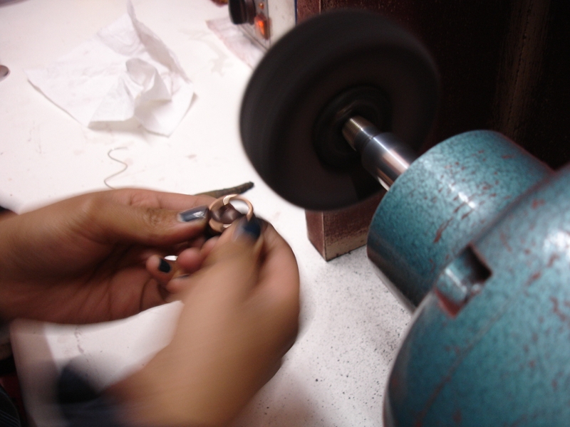 specially designed silver and gold rings