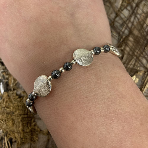 Sterling silver bracelet with hematite