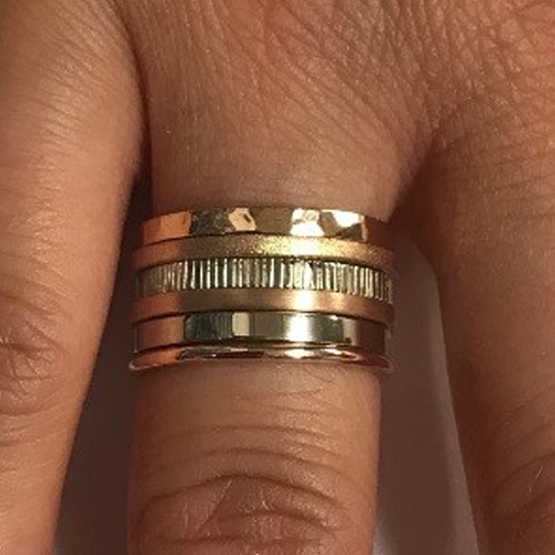 White gold and rose gold stacking rings AhDors