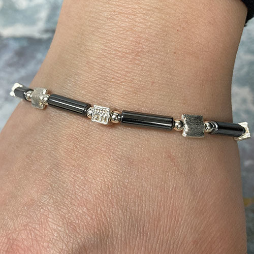 Sterling silver and hematite bracelet