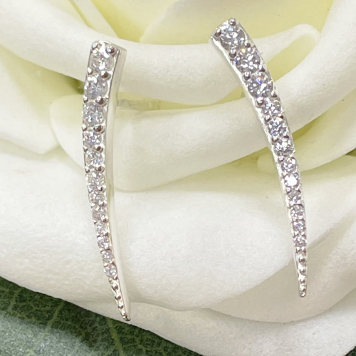 Sterling silver and cubic zirconia earrings