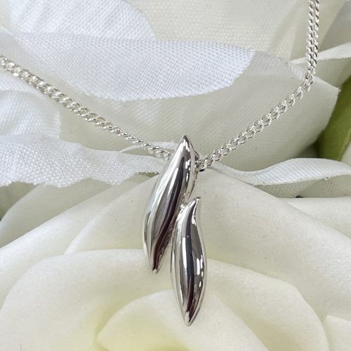 Sterling silver droplet pendant