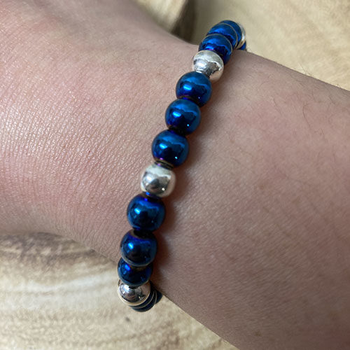 Sterling silver and haematite bracelet