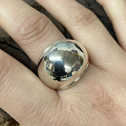 Sterling silver chunky statement ring