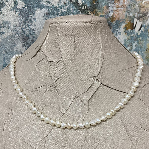 Sterling silver and pearl necklace