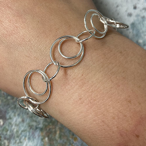 Sterling silver open link bracelet