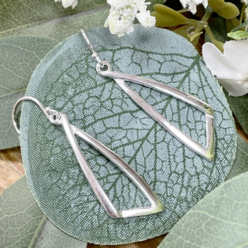 Sterling silver open drop hook earrings