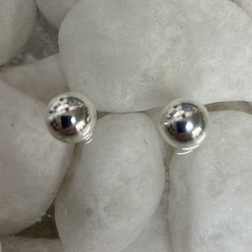 Small sterling silver ball studs