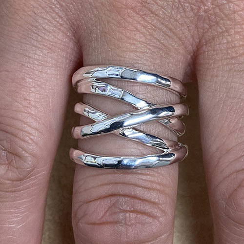 Sterling silver broad ring