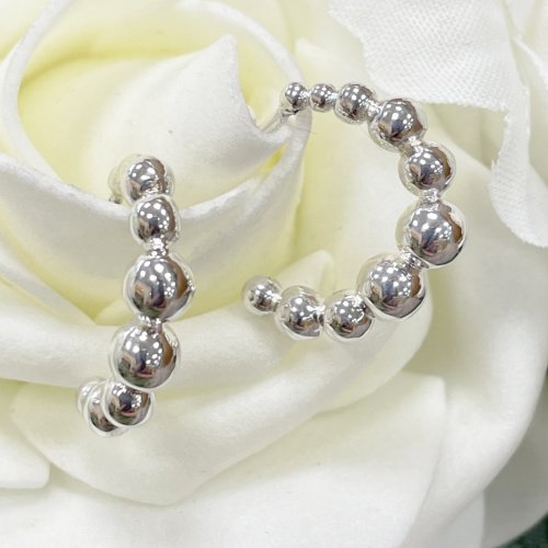 Sterling silver ball stud hoops