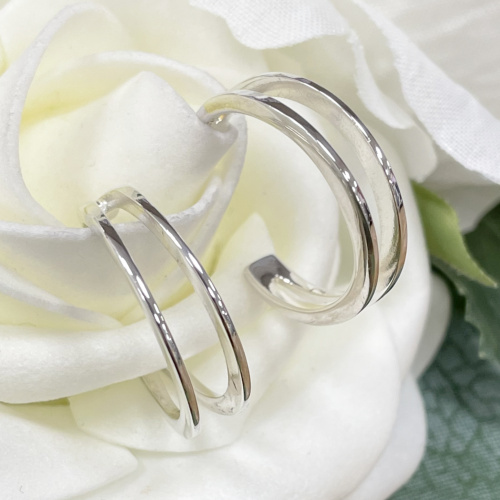 Sterling silver double hoop earrings