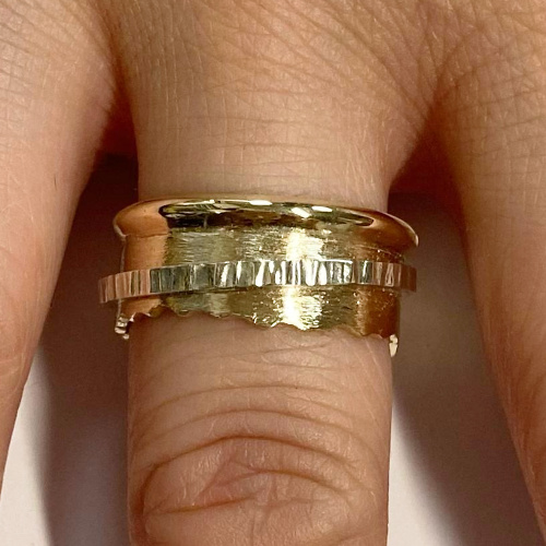 Yellow and white gold ring