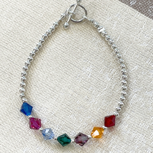 Silver and crystal bracelet