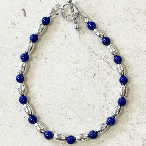 Silver and blue Lapis bracelet