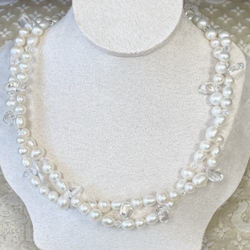 Pearl and crystal necklace