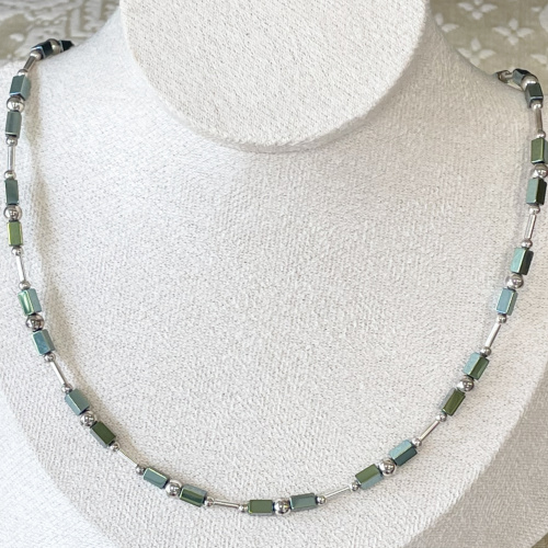 Sterling silver and haematite necklace