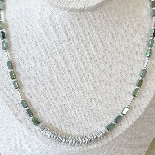 Sterling silver and haematite necklace
