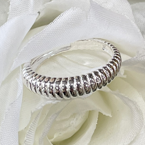 Silver dome style ridge ring