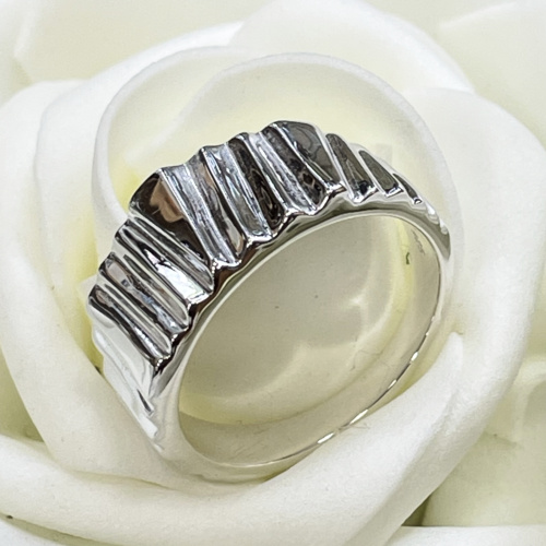 Silver Tree Bark Textured Ring
