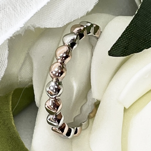 Mixed Silver Ball Band Ring