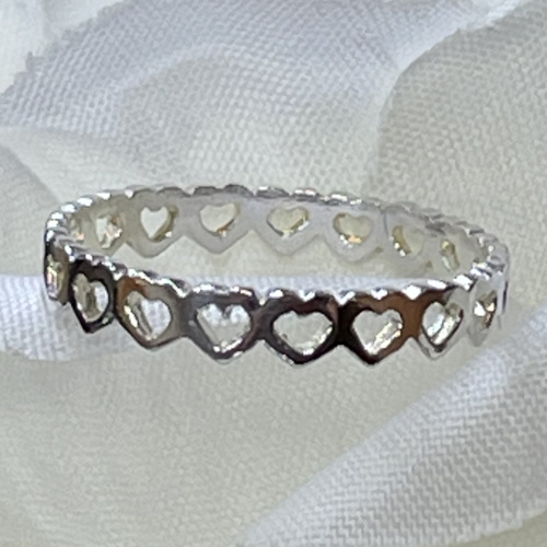 Sterling silver heart shaped band