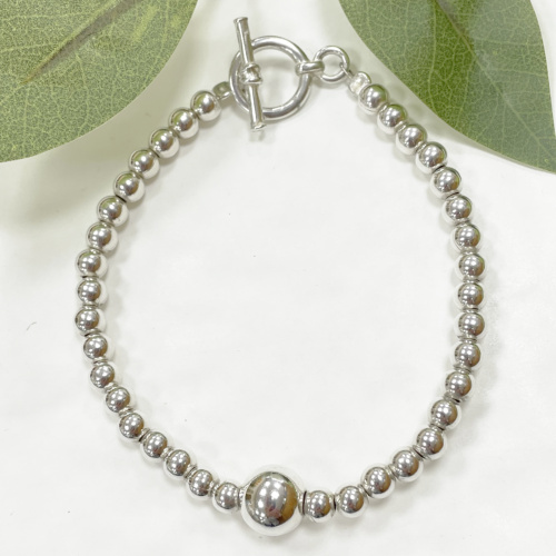 Sterling silver bead bracelet