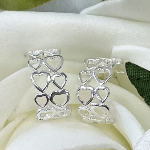Silver cut out heart stud earrings