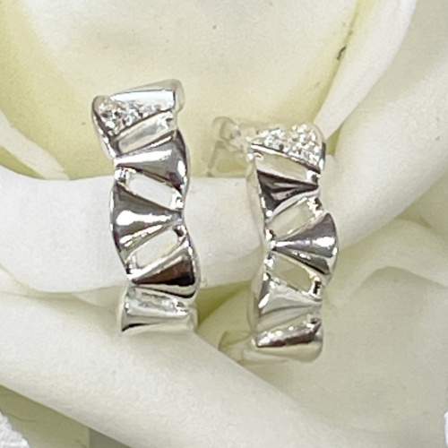 Chunky silver hoop earrings