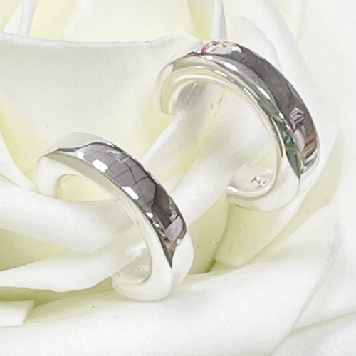 Sterling silver chunky hoop earrings