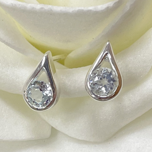 Silver and topaz stud earrings
