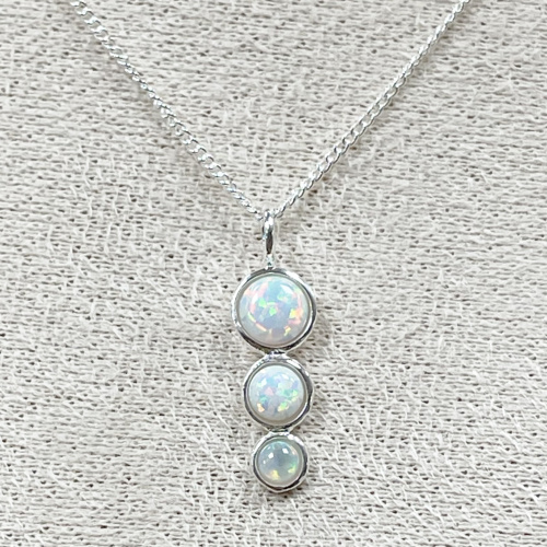 Silver and opal drop pendant
