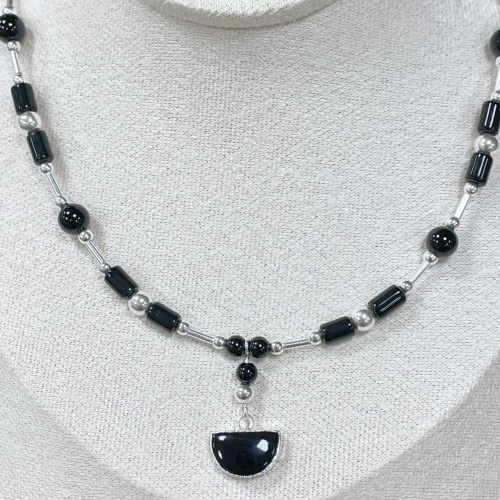 Silver and Onyx necklace