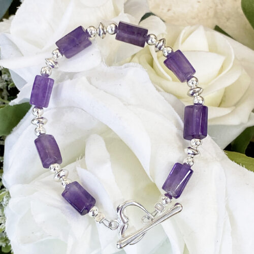 Silver and Amethyst Bracelet