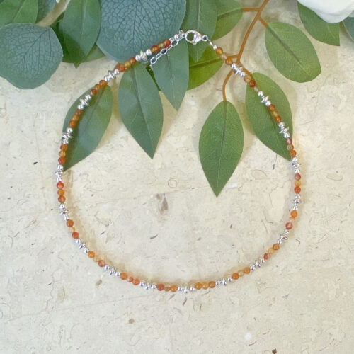 Silver and Cornelian Necklace
