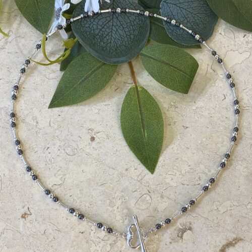 Silver and Hematite Necklace
