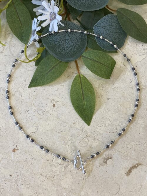 Silver and Hematite Necklace