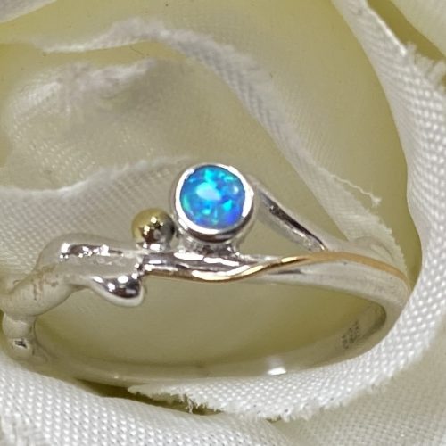 Blue Opalite Silver Ring
