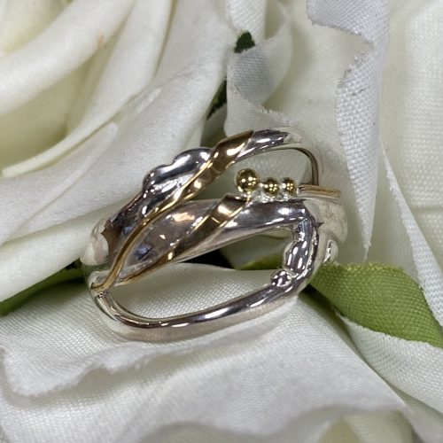 Around the Riverbend Sterling Silver Ring with Gold Details