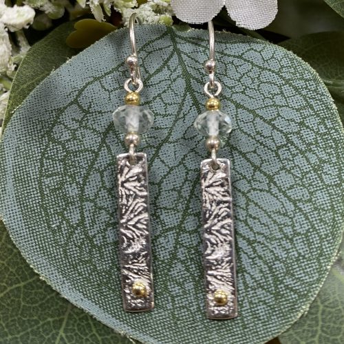 Green Amethyst Silver Drop Earrings