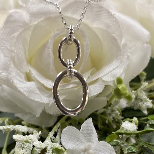 Sterling Silver Double Oval Interlinked Pendant