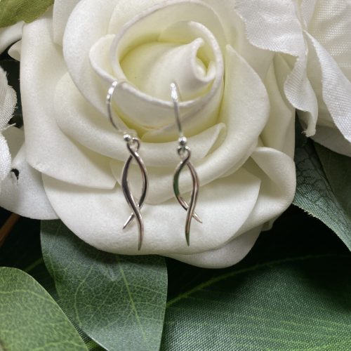 Sterling Silver Drop Earrings with a Twist