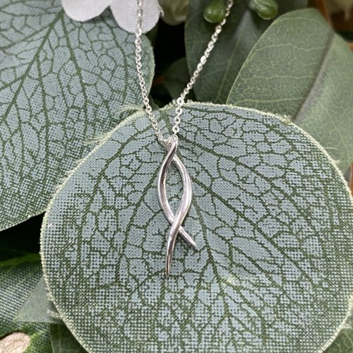 Sterling Silver Drop Pendant with a Twist