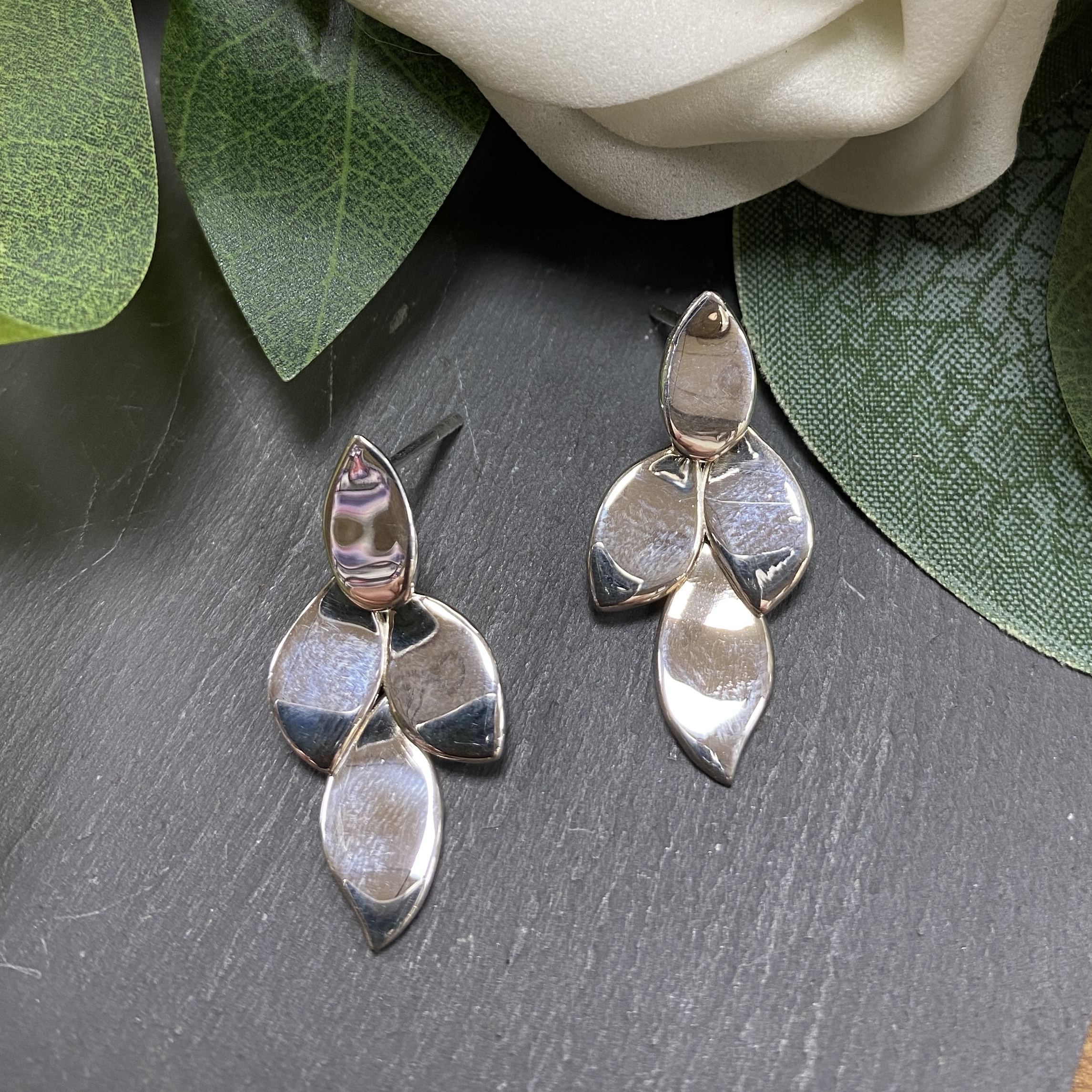 Flowing Petal Drop Earrings