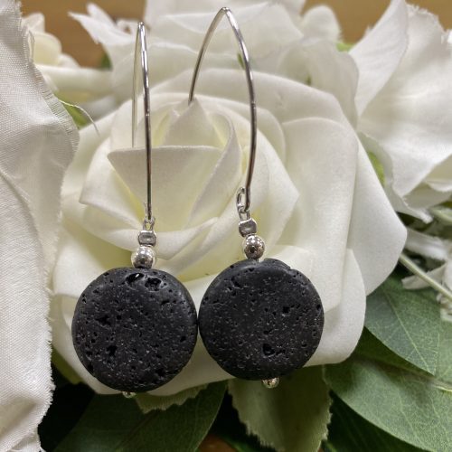 Sterling Silver and Lava Earrings