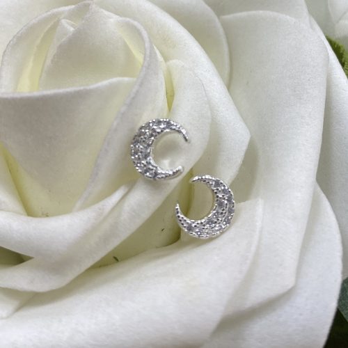 Crescent Moon Stud Earrings