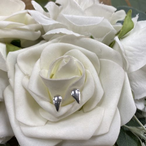 Silver high shine stud earrings