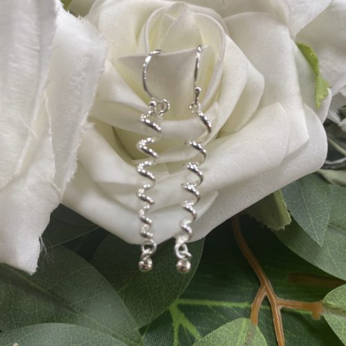Silver Spiral Drop Earrings
