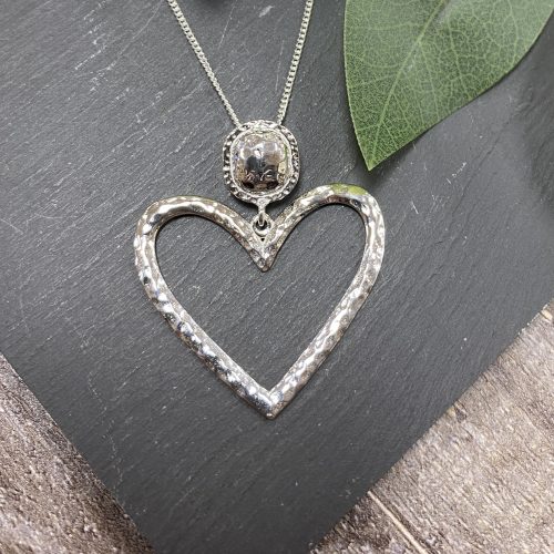 Hammered Heart Shaped Pendant