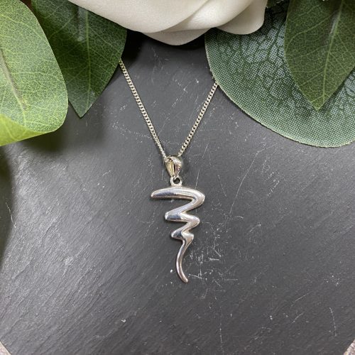 Silver zig zag squiggle Pendant